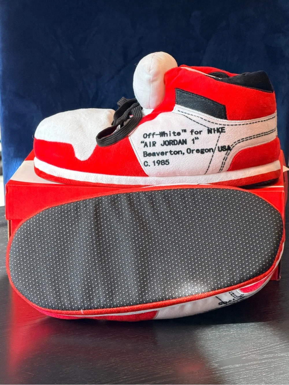 Nike Slippers - Red White Black Air Jordan Plush Slippers